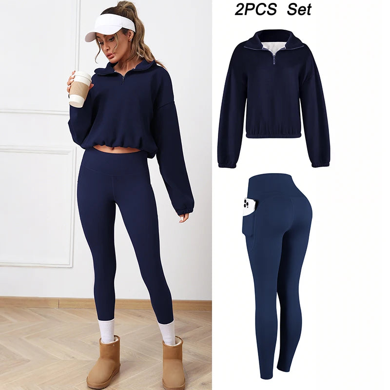 Elegant women’s sportswear with soft, flexible fabric — perfect for the gym or everyday wear.